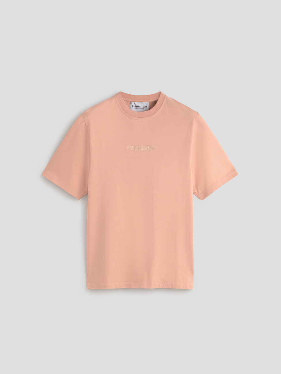 Les Héritiers ROOTS TEE rose dust camiseta unisex algodón orgánico cuello redondo corte recto.