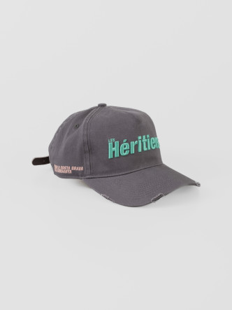 Les Héritiers - Retro Roots Cap - Antracita - Gorra unisex - Algodón canvas lavado