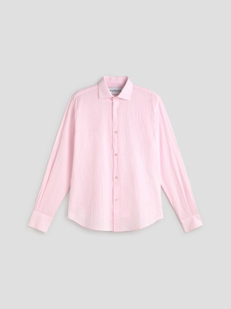 Les Héritiers - Seersucker Shirt - Pink - Camisa hombre - Algodón seersucker