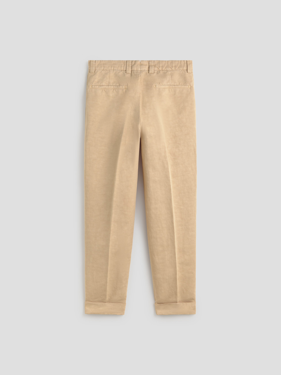 Pantalón Beige BELLVER PANT Les Héritiers chino con pinza lino algodón Made in Italy