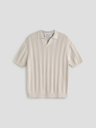 Polo White Vintage FRESH POLO Les Héritiers algodón calado oversize SS26