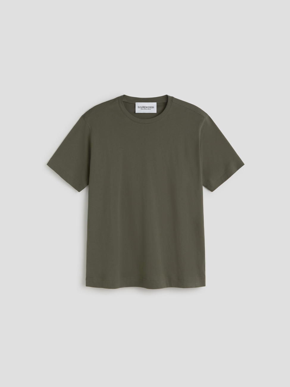 Camiseta Khaki SUPIMA TEE Les Héritiers algodón Supima regular fit SS26