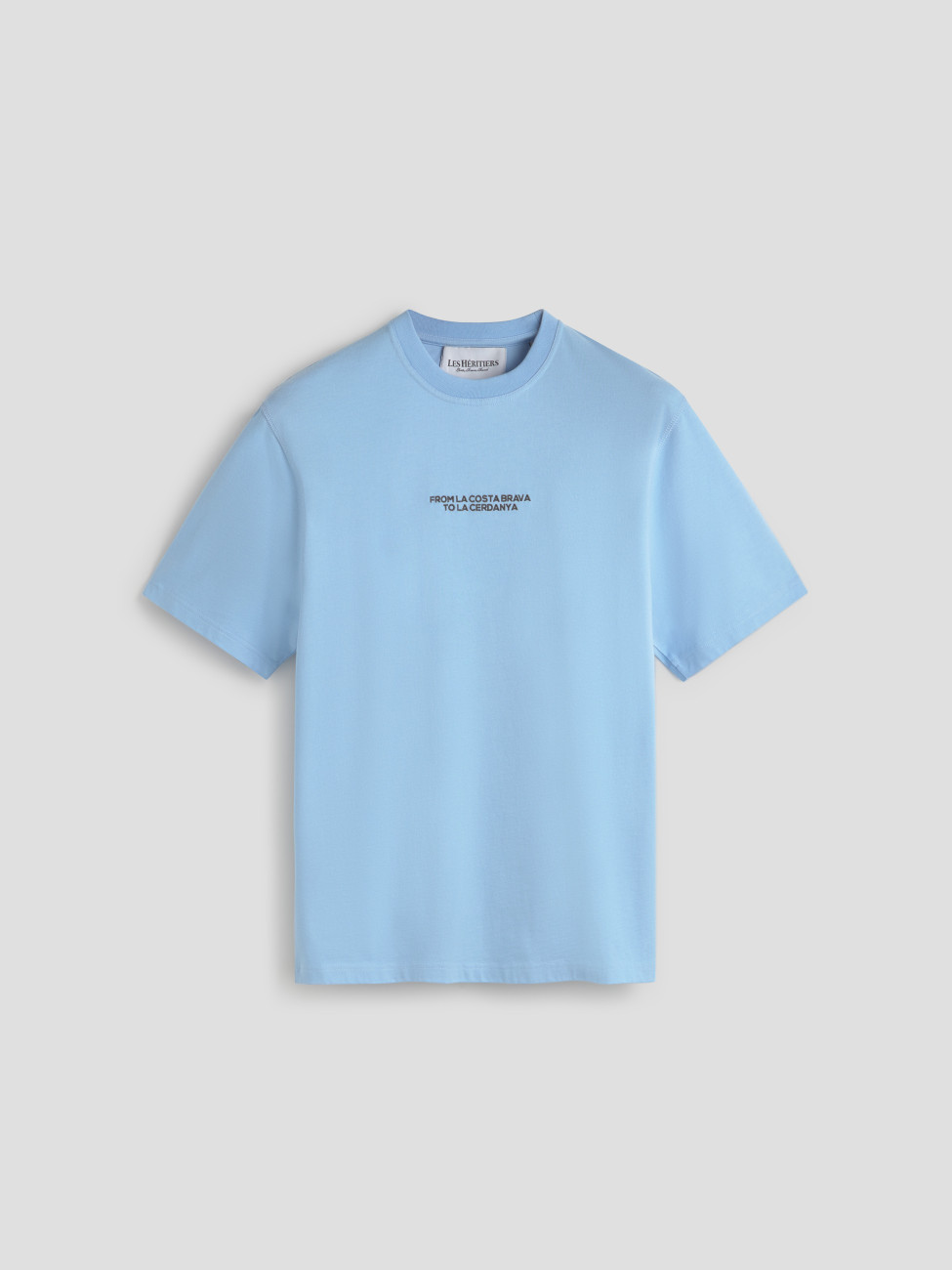 La Roots Tee de Les Héritiers, camiseta unisex en sky blue de algodón orgánico 100%