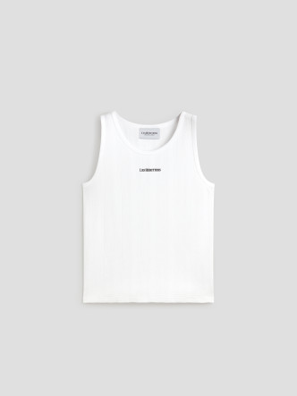 LES HÉRITIERS TANKTOP - Tejido tipo waffle - Bordado en color Caviar del logo